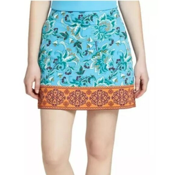 NEW GOLF Skort LADY HAGEN Fashion Scarf Print Skirt Womens Size 12 Multicolor - Picture 2 of 9